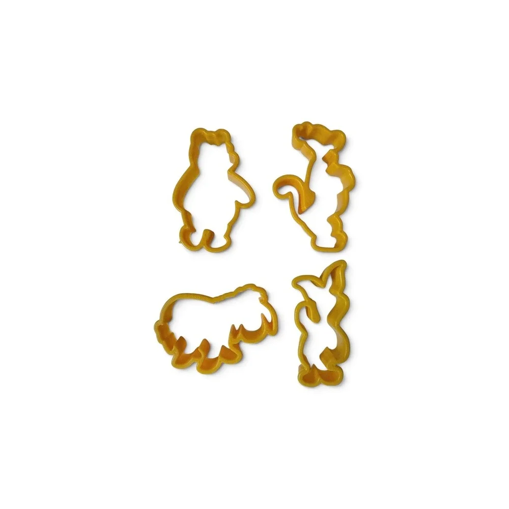 Disney Winnie the Pooh Tigger Eeyore Piglet Yellow Plastic Cookie Cutter Set 4pc